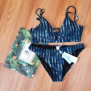 NWT Cupshe Dream Space Lace Up Bikini | Size L